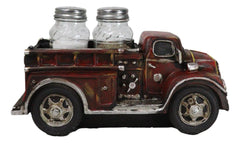 Figura de camión de bomberos rojo vintage para salero y pimentero de cristal-2