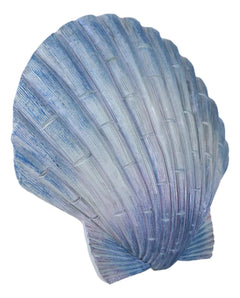 Ocean Nautical Marine Beach Aqua Blue Scallop Sea Shell Wall Plaque Decor 8.25"L-7