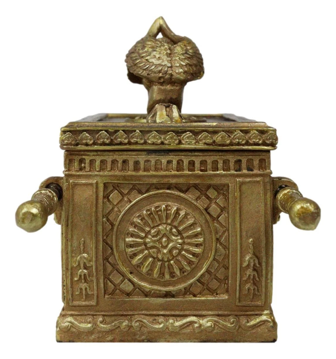 Matte Gold Ark Of The Covenant Model With Contents Figurine Decorative Box 1:16-8