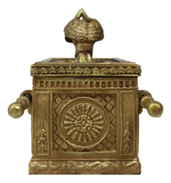 Matte Gold Ark Of The Covenant Model With Contents Figurine Decorative Box 1:16-8