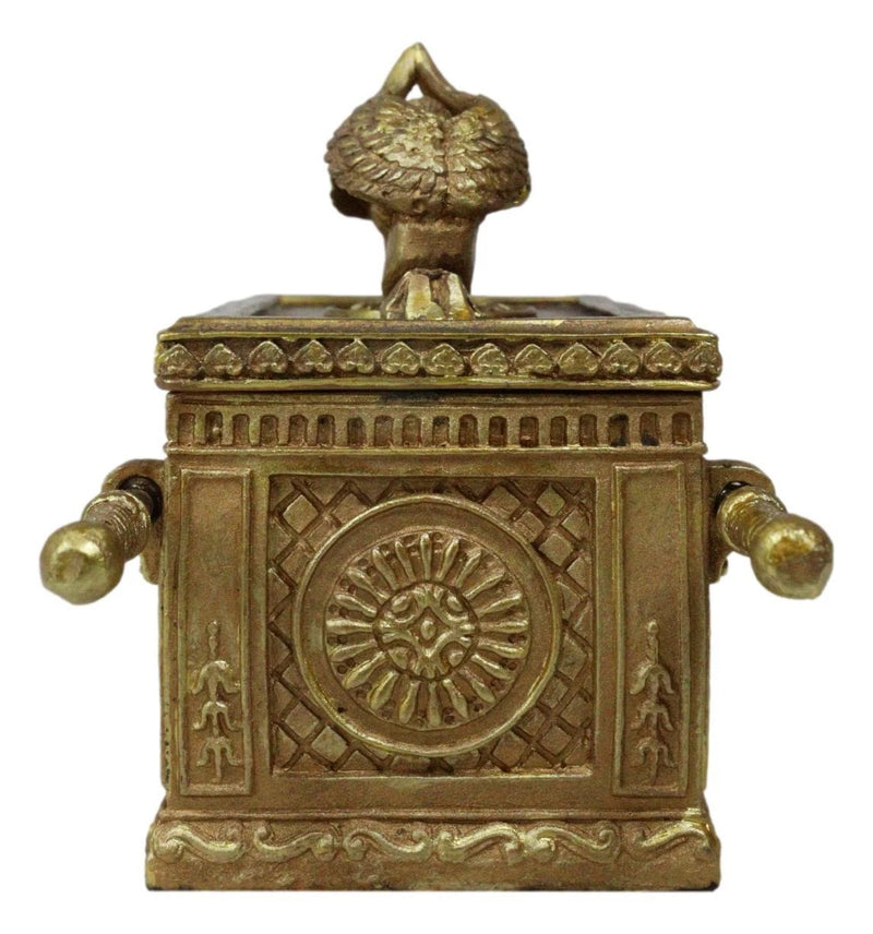 Matte Gold Ark Of The Covenant Model With Contents Figurine Decorative Box 1:16-8