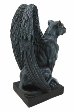 Gothic Winged Moon Eyed Jaguar Gargoyle Night Crawler Decorative Figurine 6.5"-5
