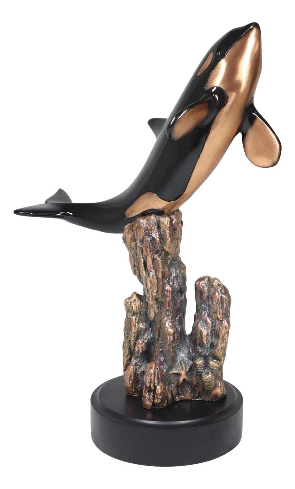Large Nautical Marine Sea Orca Killer Whale Swimming By Coral Reefs Statue-5