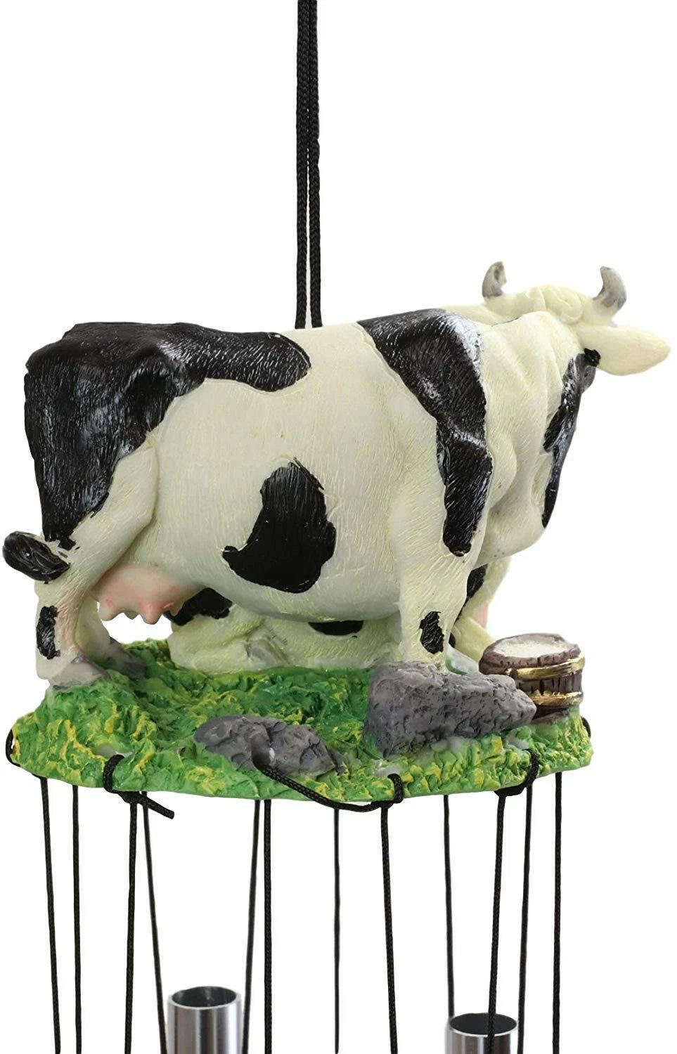 Gift Bovine Holstein Cow and Baby Calf Family Resonant Relaxing Wind Chime-5