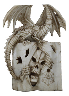 Skeleton Bone Dragon On Spell Book Of The Dead Skull Mummy LED Light Figurine-7