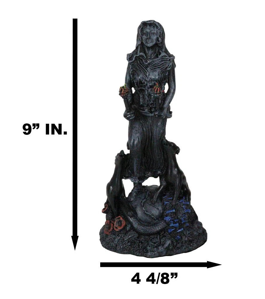 Oberon Zell Spiral Triple Goddess The Crone Hecate With She Dog Hounds Statue-5