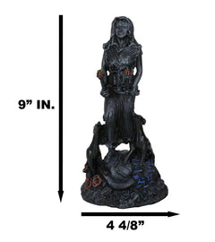 Oberon Zell Spiral Triple Goddess The Crone Hecate With She Dog Hounds Statue-5