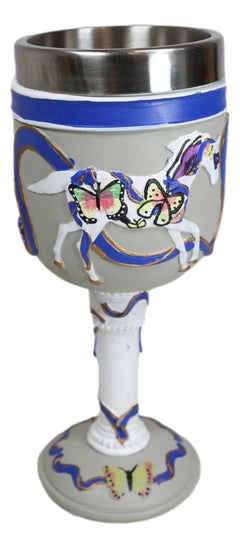Sendero de ponis pintados Ángeles de la Tierra Pony con mariposas Copa de vino de caballo-3