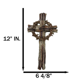 Rustic Via Dolorosa Calvary Crown of Thorns and Nails Faux Wooden Wall Cross-7