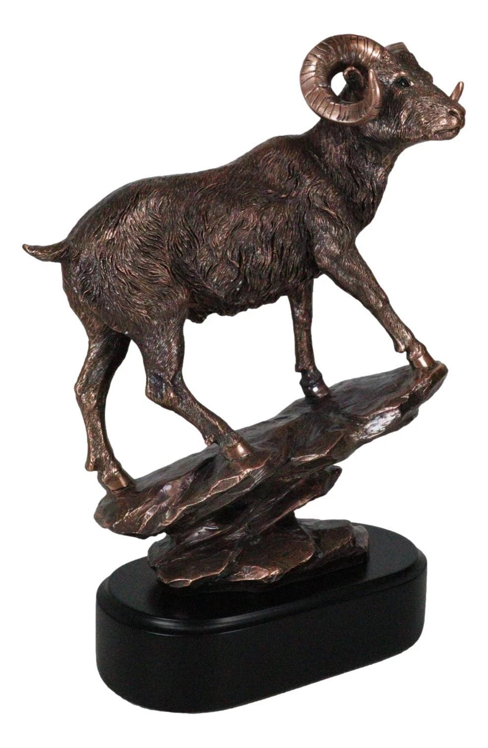 Taxidermia de animales salvajes: carnero cimarrón trepando sobre una roca inclinada, estatua de 30 cm de alto-4