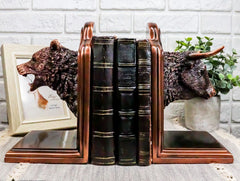 Wall Street Stock Market Bull VS Bear Bookends Bronze Electroplated Figurine-9