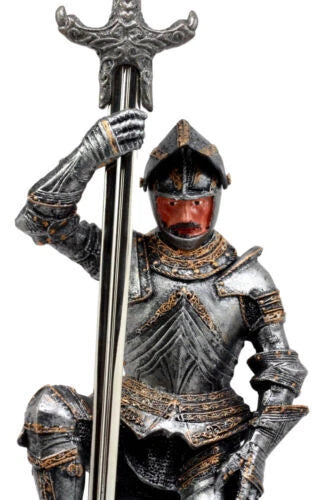 The Accolade Kneeling Medieval Knight Excalibur Sword Letter Opener Figurine-8