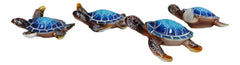 Blue Coastal Ocean Marine Giant Sea Turtle Miniature Figurines Pack Of 4-6