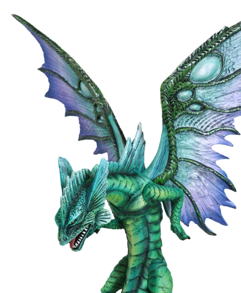 Large Fantasy Elemental Water Dragon Rising Above Sea Waves Collectible Figurine-7