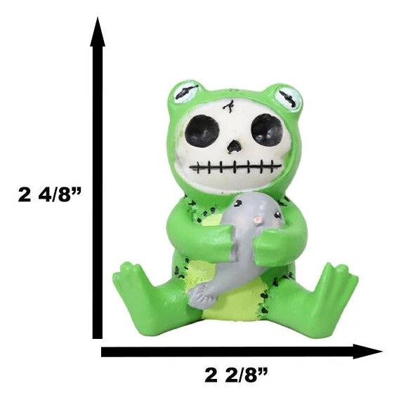 Furrybones Froggy Tadpole Green Frog Cute Skeleton Monster Ornament Figurine-4