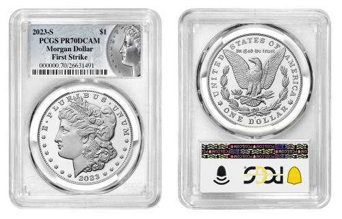 Dólar de plata Morgan Proof 2023-S, PF-70, primera acuñación (PCGS)-3
