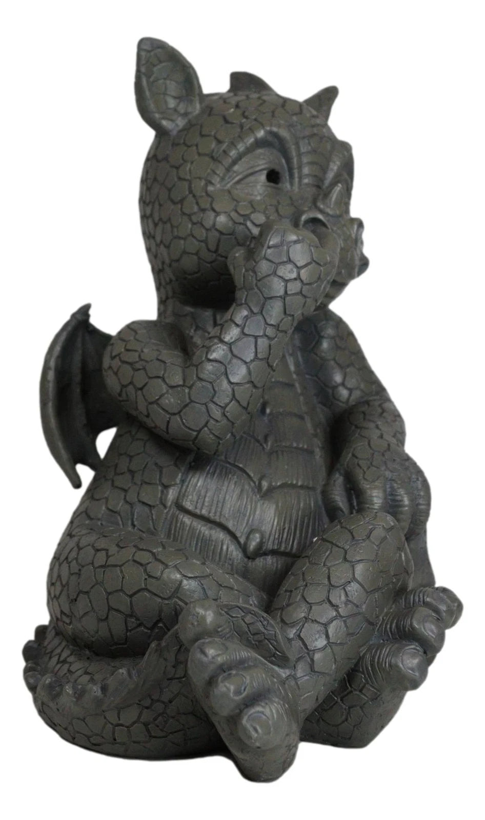 Whimsical Bad Habit Garden Dragon Picking Nose Statue Fantasy Dragons Decor-7
