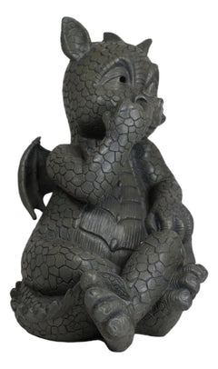 Whimsical Bad Habit Garden Dragon Picking Nose Statue Fantasy Dragons Decor-7