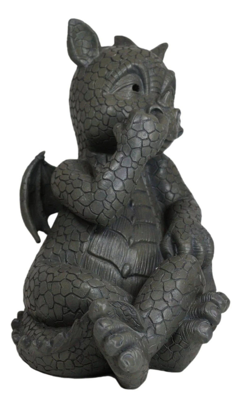 Whimsical Bad Habit Garden Dragon Picking Nose Statue Fantasy Dragons Decor-7