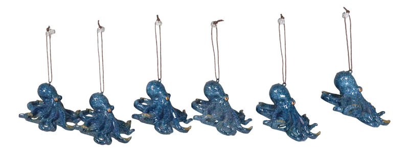 Set Of 6 Blue Giant Sea Octopus Ocean Marine Wall Hanging Decor Tree Ornaments-6