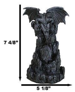 Dark Rocky Mountain Chernos Dragon Backflow Incense Tower Burner Statue-8