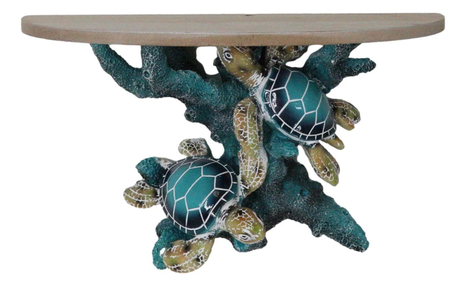 Marine Blue Sea Turtles Swimming by Ocean Corals Floating Wall Bracket Shelf-8