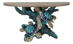 Marine Blue Sea Turtles Swimming by Ocean Corals Floating Wall Bracket Shelf-8