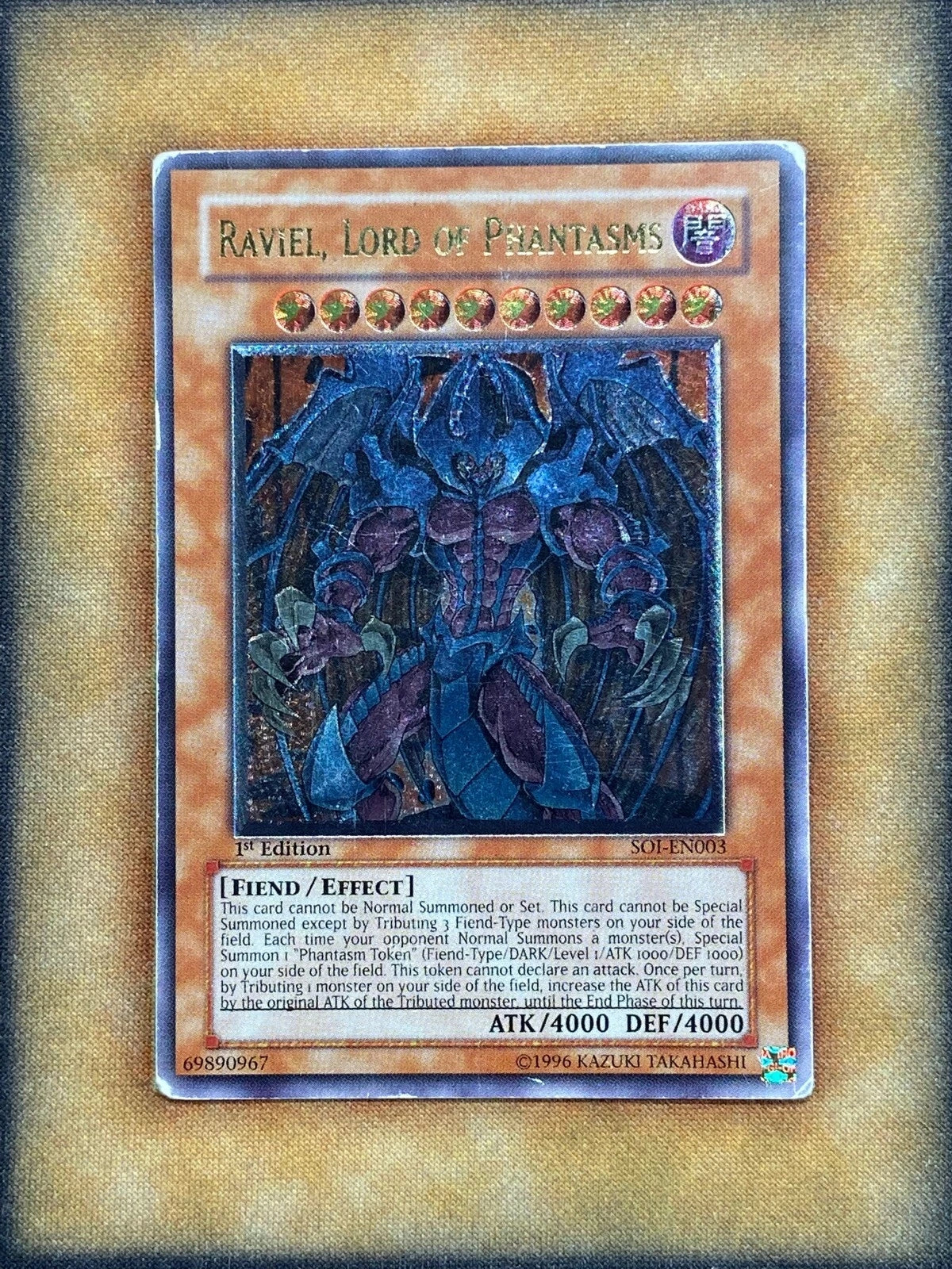 Yugioh Raviel, Lord of Phantasms SOI-EN003 Ultimate Rare 1st Ed HP