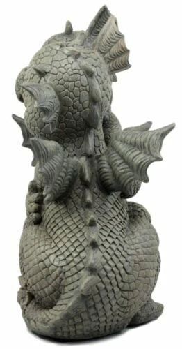 Fiery Romance Hatchling Dragon Lovers Garden Statue Faux Stone Resin Finish 10"H-4