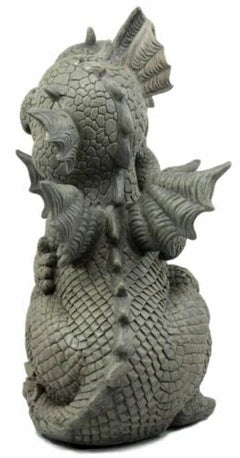 Fiery Romance Hatchling Dragon Lovers Garden Statue Faux Stone Resin Finish 10"H-4