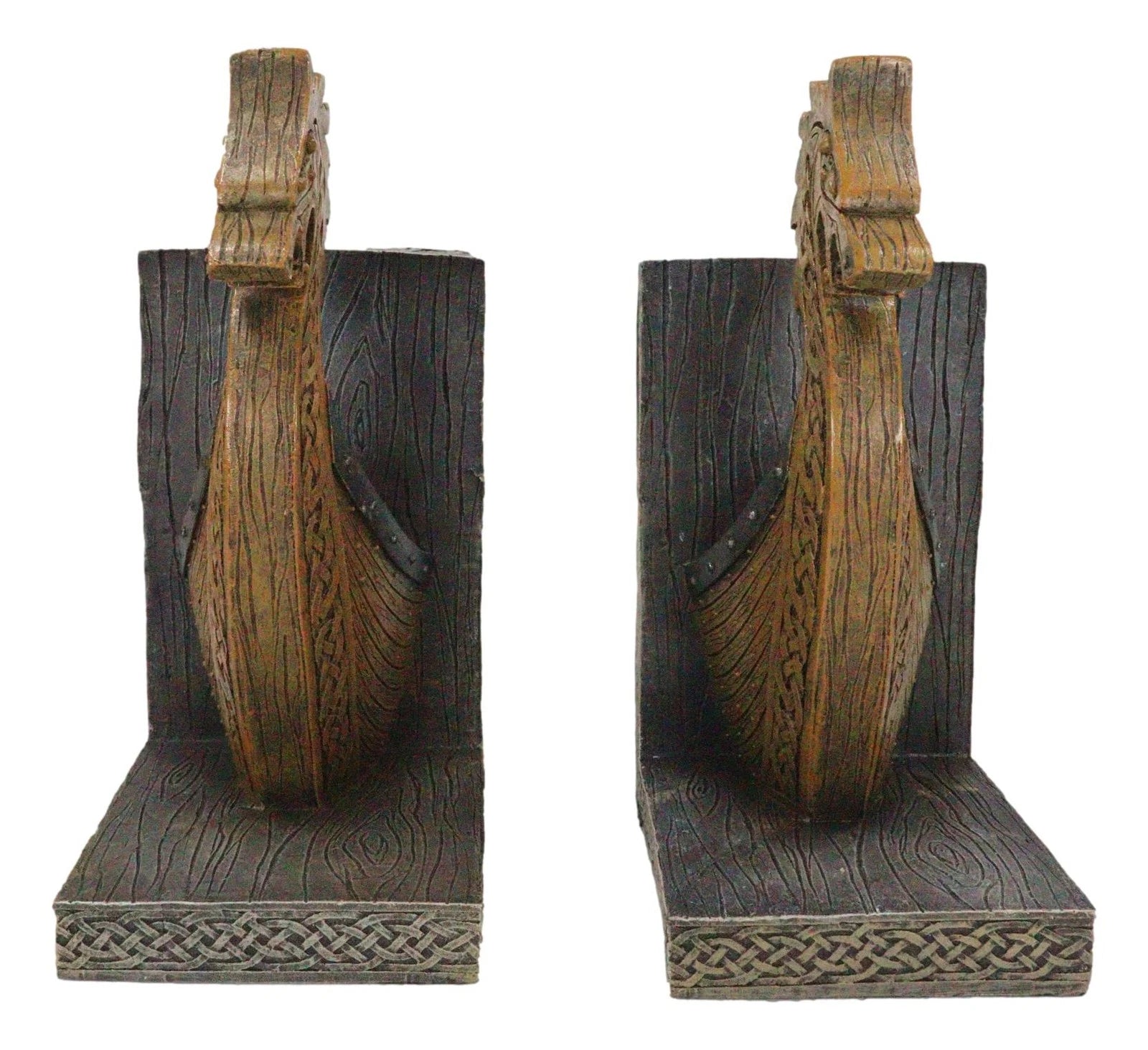 Nautical Marine Scandinavian Viking Fjord Dragon Longship Prow Ship Bookends Set-4