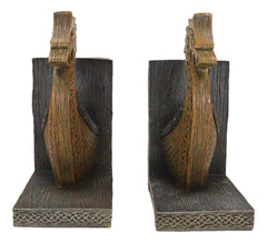 Nautical Marine Scandinavian Viking Fjord Dragon Longship Prow Ship Bookends Set-4