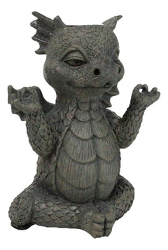 Zen Whimsical Garden Dragon Yoga Sitting In Meditation Backflow Incense Burner-4
