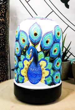 Beautiful Wildlife Peacock Train Aroma Oil Diffuser With Colorful LED Lights-1