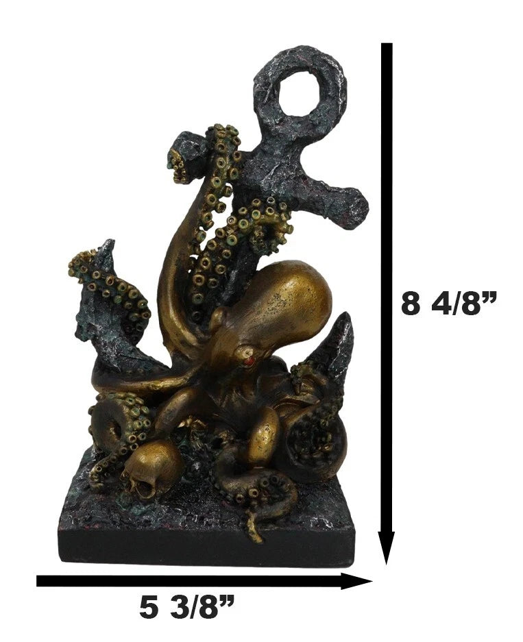 Giant Deep Sea Octopus Kraken Hauling Anchor Decorative Paperweight Figurine-5