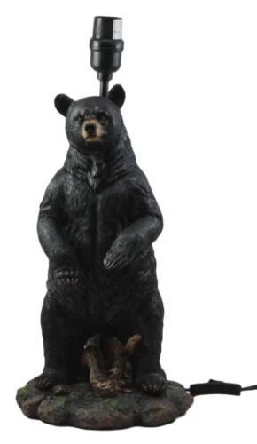 Large Standing Black Bear Surveyor Arkadius Desktop Table Lamp Decor Figurine-5