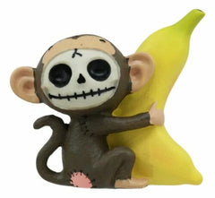 Furrybones Munky Monkey Loves Banana Voodoo Skeleton Figurine 3"Tall Furry Bones-5