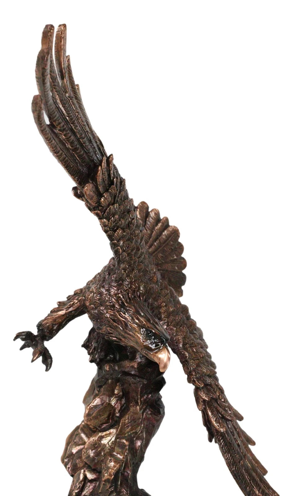 Figura de bronce galvanizado con base de águila en vuelo de Alas de Gloria-4