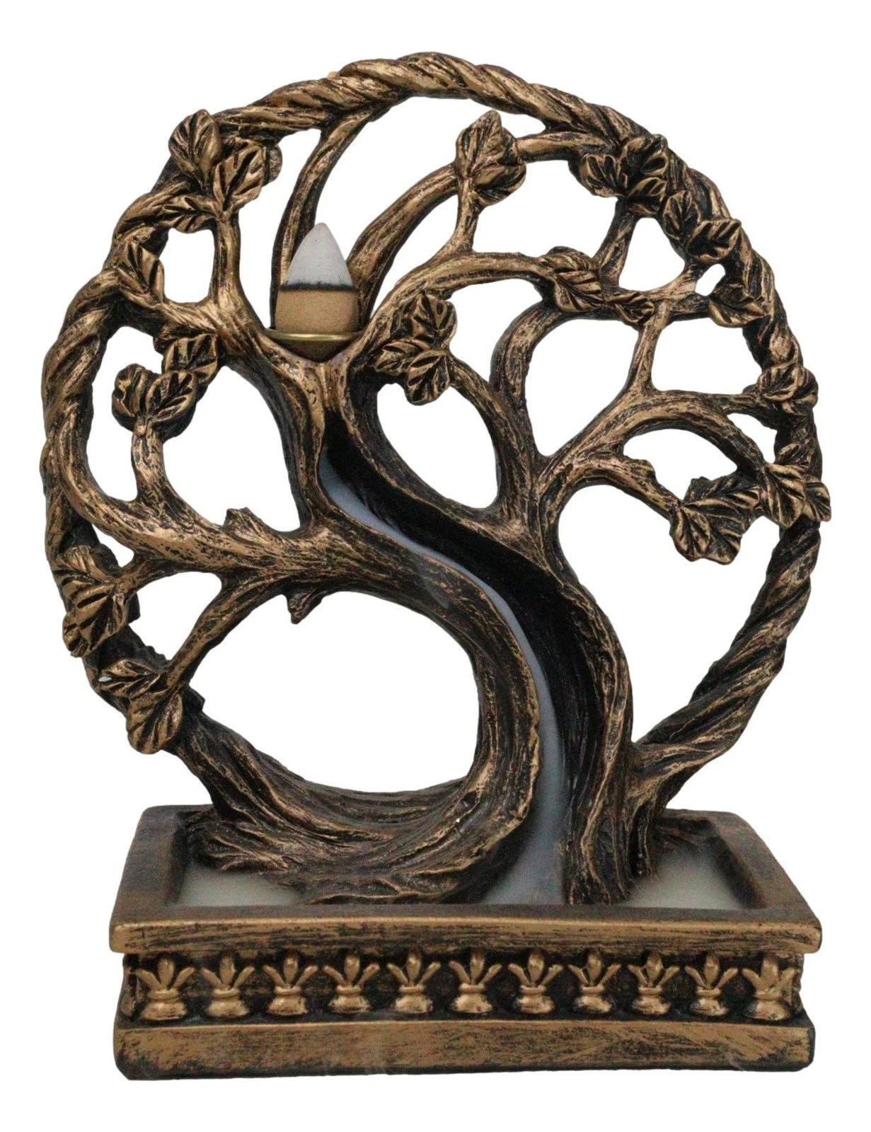 Forest Crann Bethadh Celtic Willow Tree of Life Backflow Incense Cone Burner-4