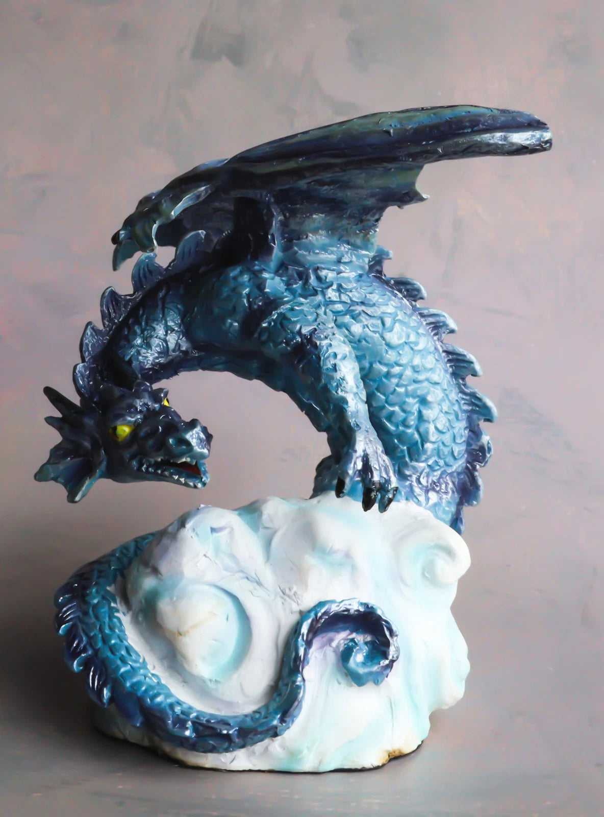 Blue Sky Wraith Storm Dragon On Giant Cloud Formation Decorative Small Figurine-6
