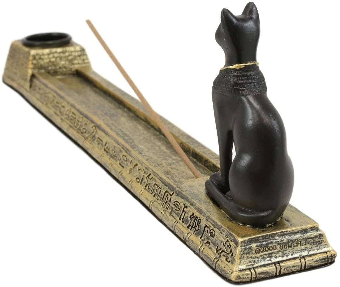 Quemador de incienso en forma de cono y varilla de gato, diosa egipcia de la protección, Bastet-5