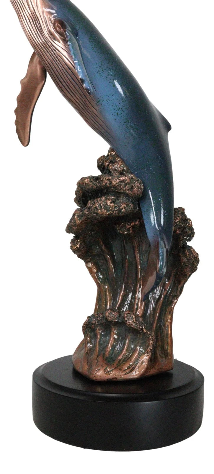 Large Nautical Ocean Marine Baleen Humpback Whale Breaching Water Statue-5