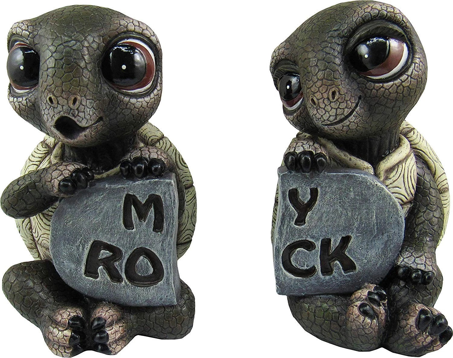Figuras de pareja de tortugas románticas y amorosas náuticas "My Rock" (juego de 2 piezas)-4