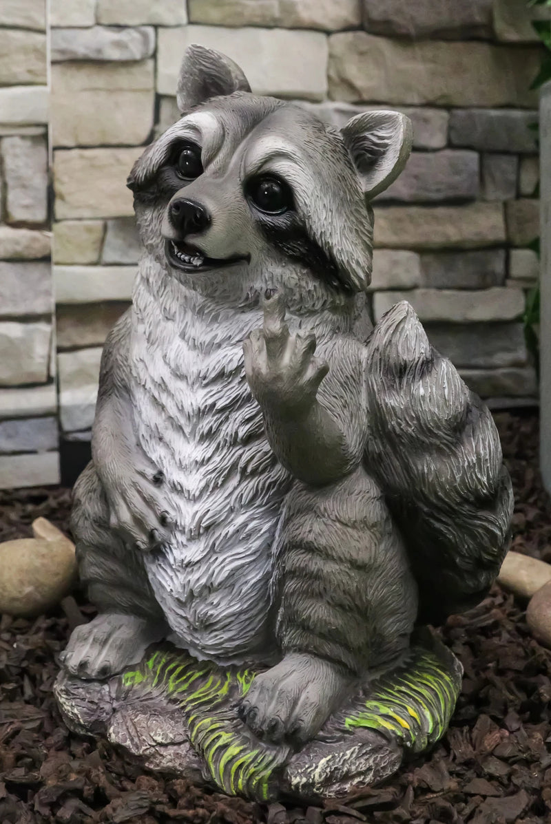 Bad Bandit Large Standing Cheeky Raccoon 12.5" Height Garden Decor-8