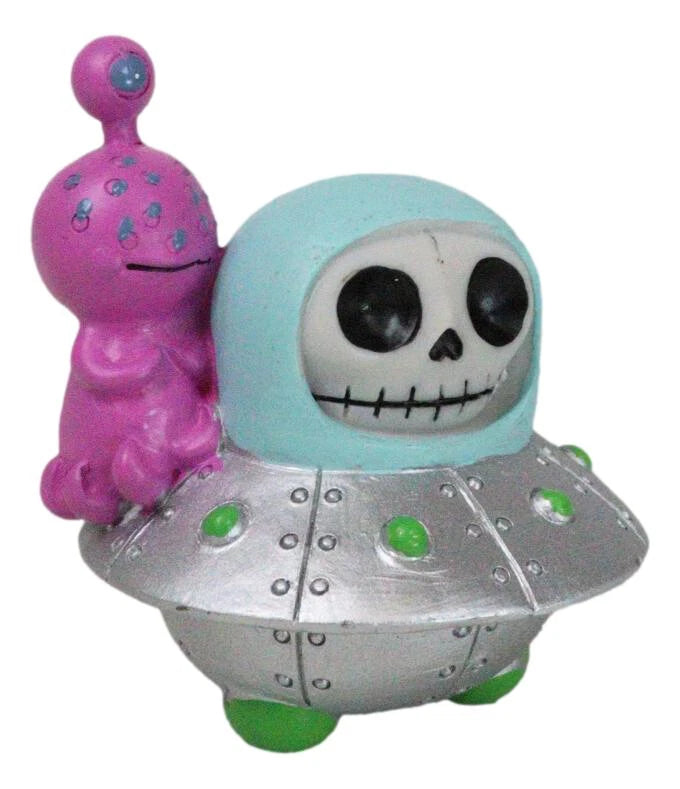 Furrybones UFO ET Alien Planetary Space Ship Dish Skeleton Figurine Furry Bones-5