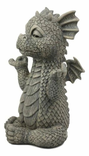 Whimsical Inner Peace Garden Yoga Asana Meditating Dragon Statue Decor Figurine-3