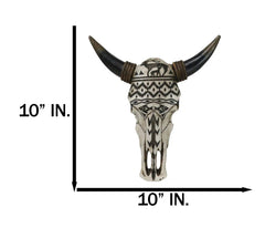 Tribal Tattoo Wildlife Deer and Fishes Abstract Cow Skull Wall Decor Plaque-5