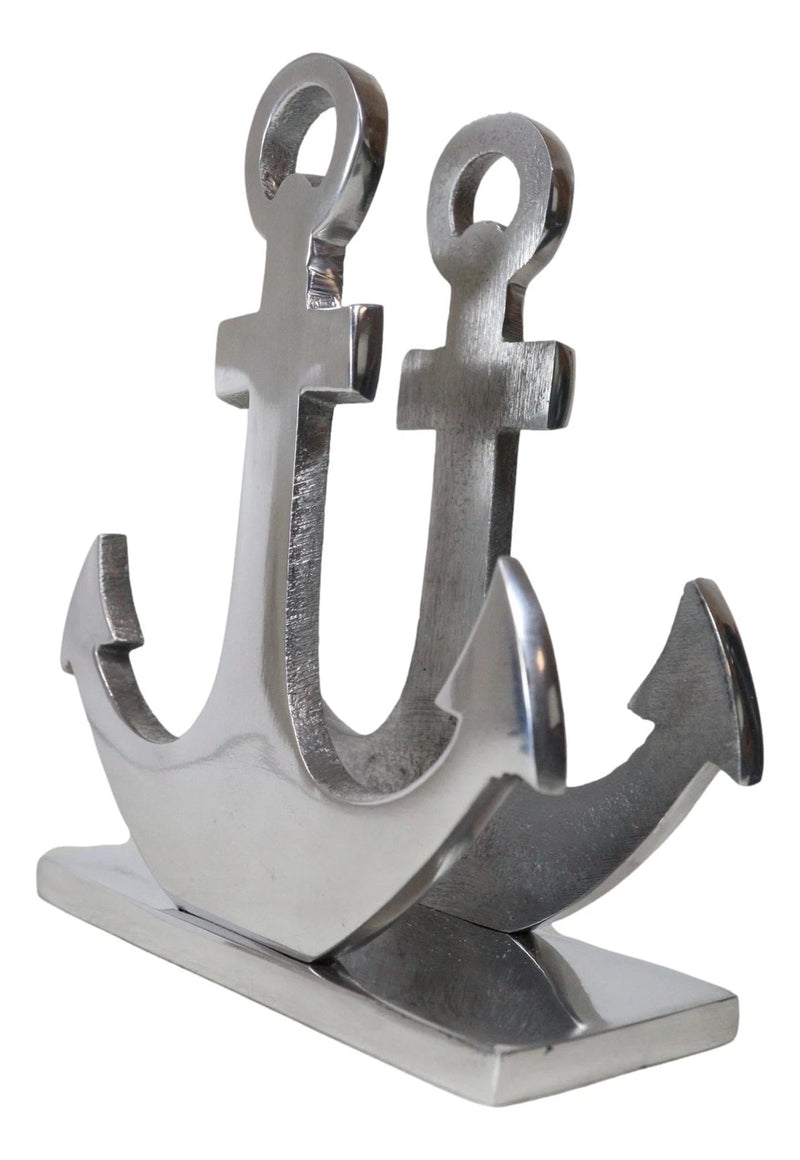 Aluminum Sailor Marine Sea Ship Anchor Decorative Paper Napkin Holder Sculpture-4