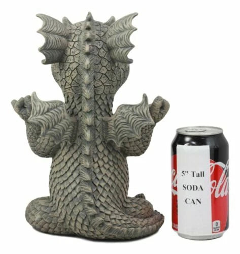 Whimsical Inner Peace Garden Yoga Asana Meditating Dragon Statue Decor Figurine-2