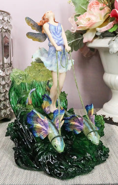 Estatua de pared de Josephine, el sueño del surfista, hada del océano montando un carro de peces arcoíris-1